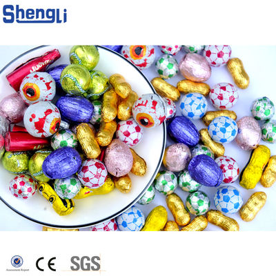 Main Function Spherical Brushing 300-500ppm Automatic Coin Foil Chocolate Egg Packing Machine